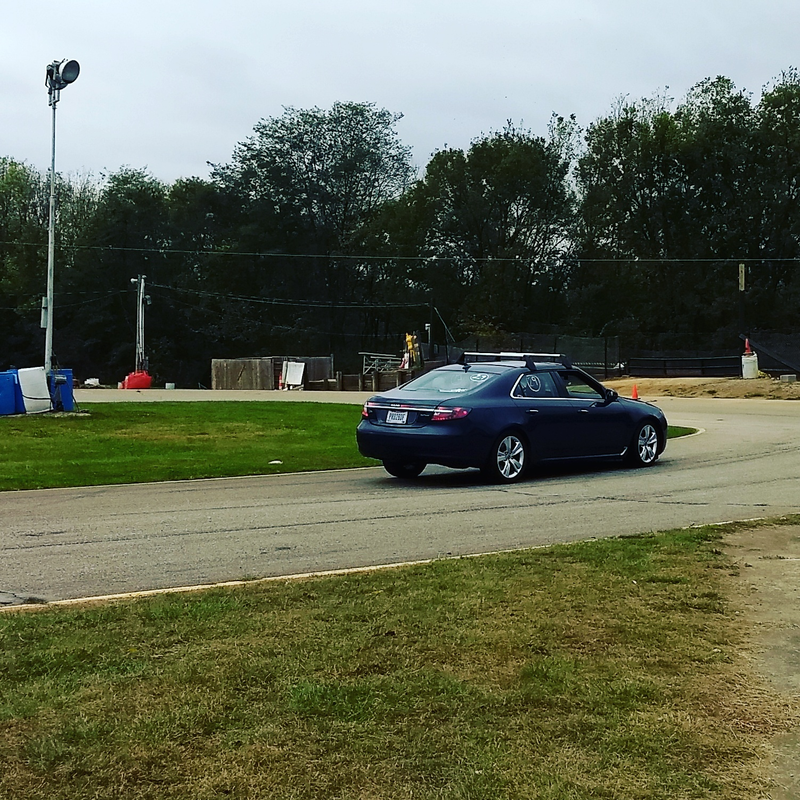 Entering first corner. Dat lean